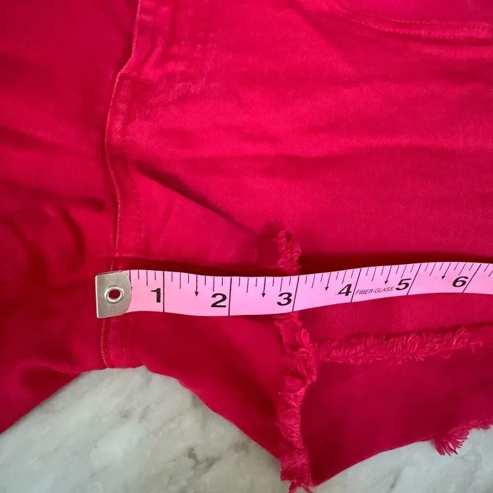Lucky Brand Riley cut-off shorts red/pink jean shorts size 4/27